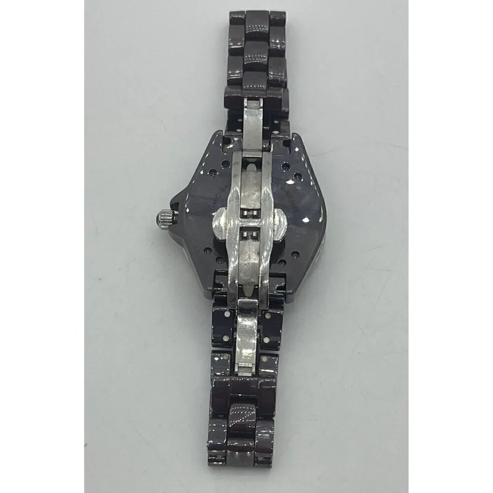 Isaac Mizrahi Live Women's Chocolate Ceramic Quartz Wristwatch Arabic Round 3ATM